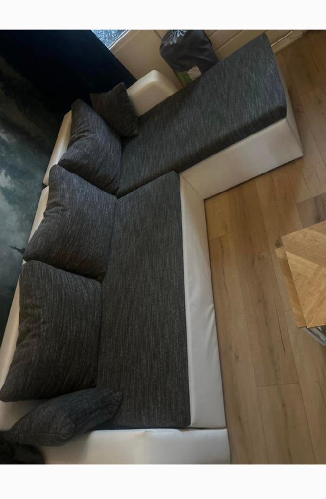 Comfortabele slaapbank - Hoekbank met opbergruimte, Huis en Inrichting, Gebruikt, 100 tot 125 cm, Hoekbank, Driepersoons