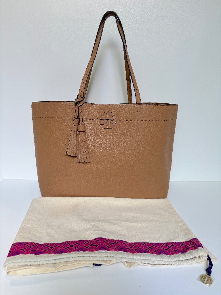 TORY BURCH Bruin leer shopper tas bag, Ophalen of Verzenden, Zo goed als nieuw, Bruin, Shopper