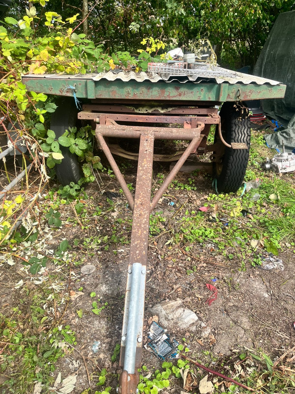 Platte wagen 5x2 meter, Ophalen