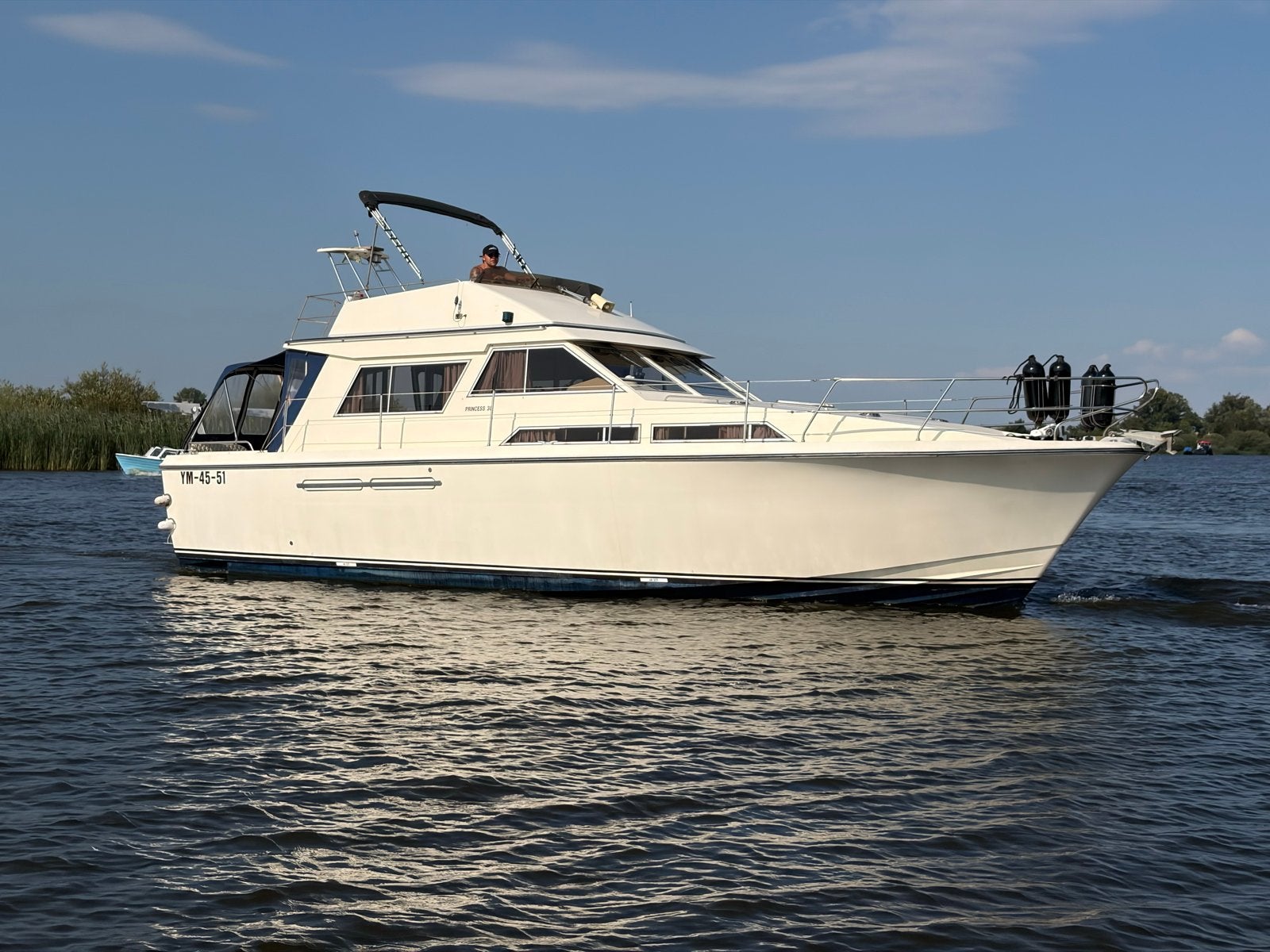 Princess 38 Flybridge uit 1987 - Vaarklaar en goede staat, Watersport en Boten, Motorboten en Motorjachten, Ophalen, Walstroom