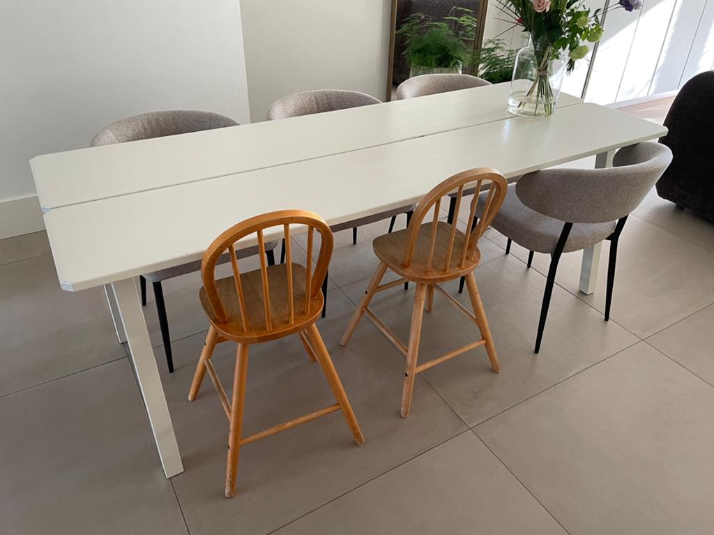 Eettafel woood triomph 210 x 77,5 cm, Huis en Inrichting, Tafels | Eettafels, Ophalen, 200 cm of meer, 50 tot 100 cm, Zo goed als nieuw