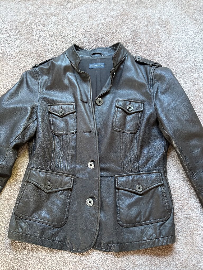 Leren jasje, Kleding | Dames, Maat 38/40 (M), Bruin, Ophalen of Verzenden, Zo goed als nieuw