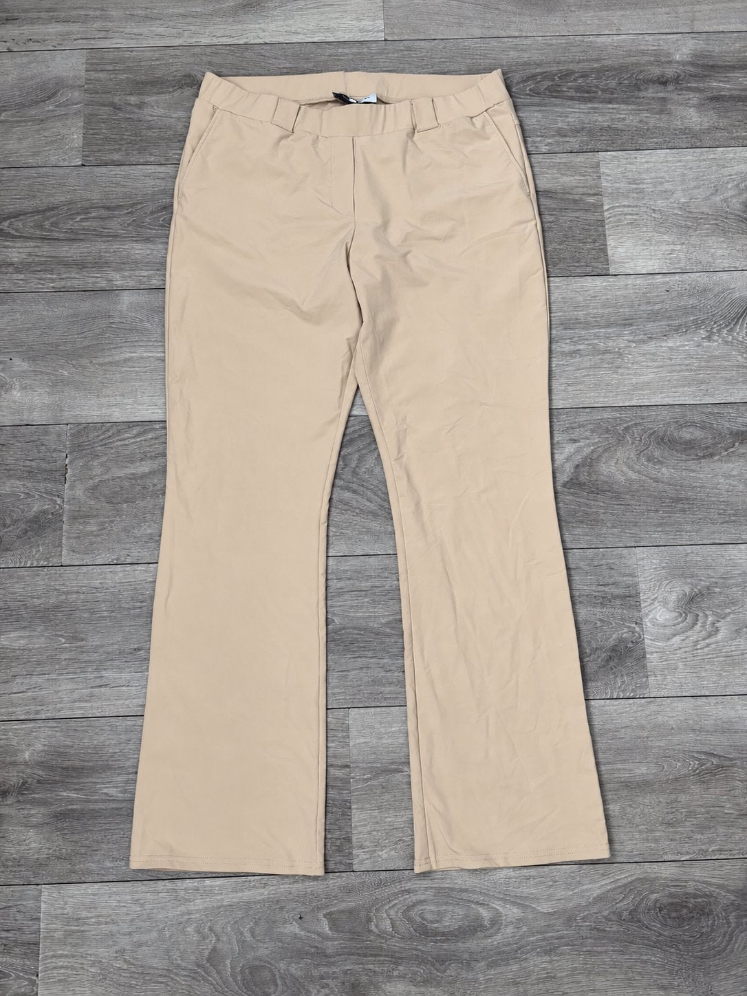 &Co Woman flare travelstof broek maat xxl, Beige, Maat 46/48 (XL) of groter, Ophalen of Verzenden, Zo goed als nieuw