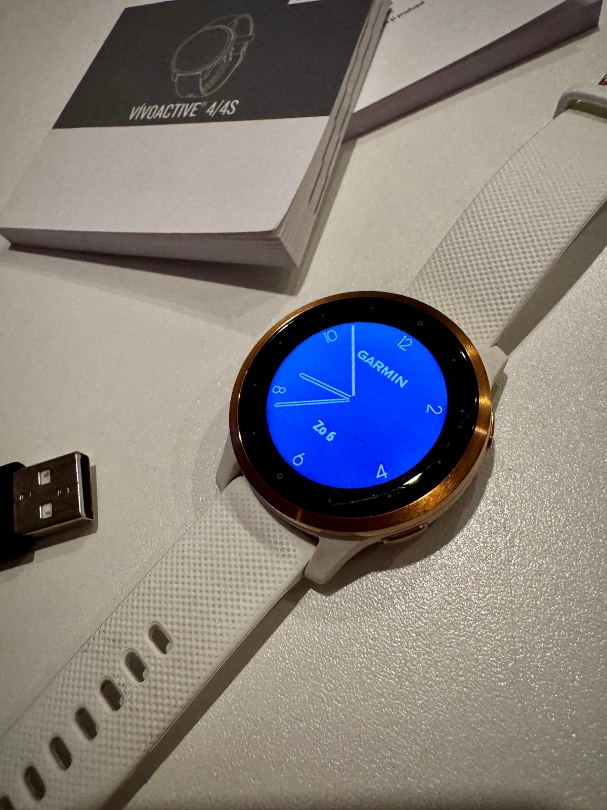 Garmin Vivoactive 4S Roségoud/Wit met origineel bandje, Ophalen of Verzenden, Gebruikt, Wit