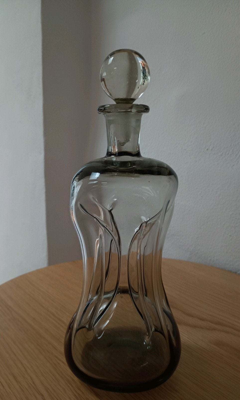 Vintage karaf Holmegaard Kluk Deens Design smoke glass '60, Ophalen of Verzenden