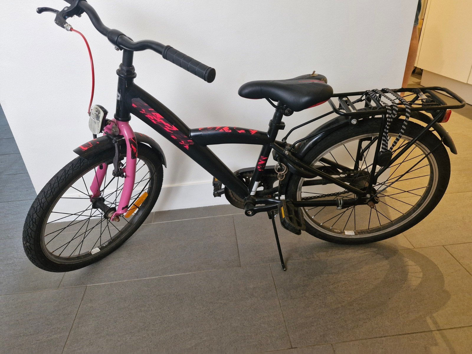 Fiets 20 inch zwart roze Volare, Ophalen, Gebruikt, 20 inch of meer