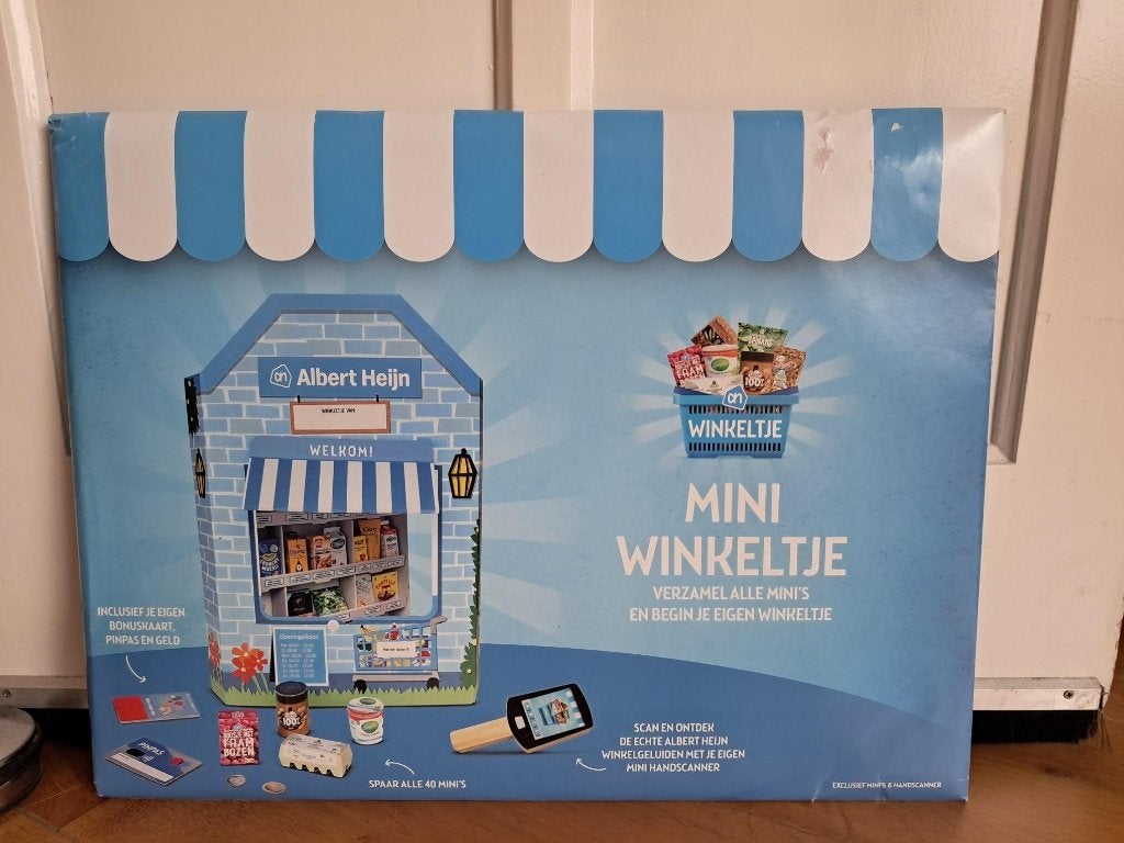 Albert Heijn mini winkeltje bewaardoos voor AH mini's, Verzamelen, Albert Heijn, Ophalen of Verzenden