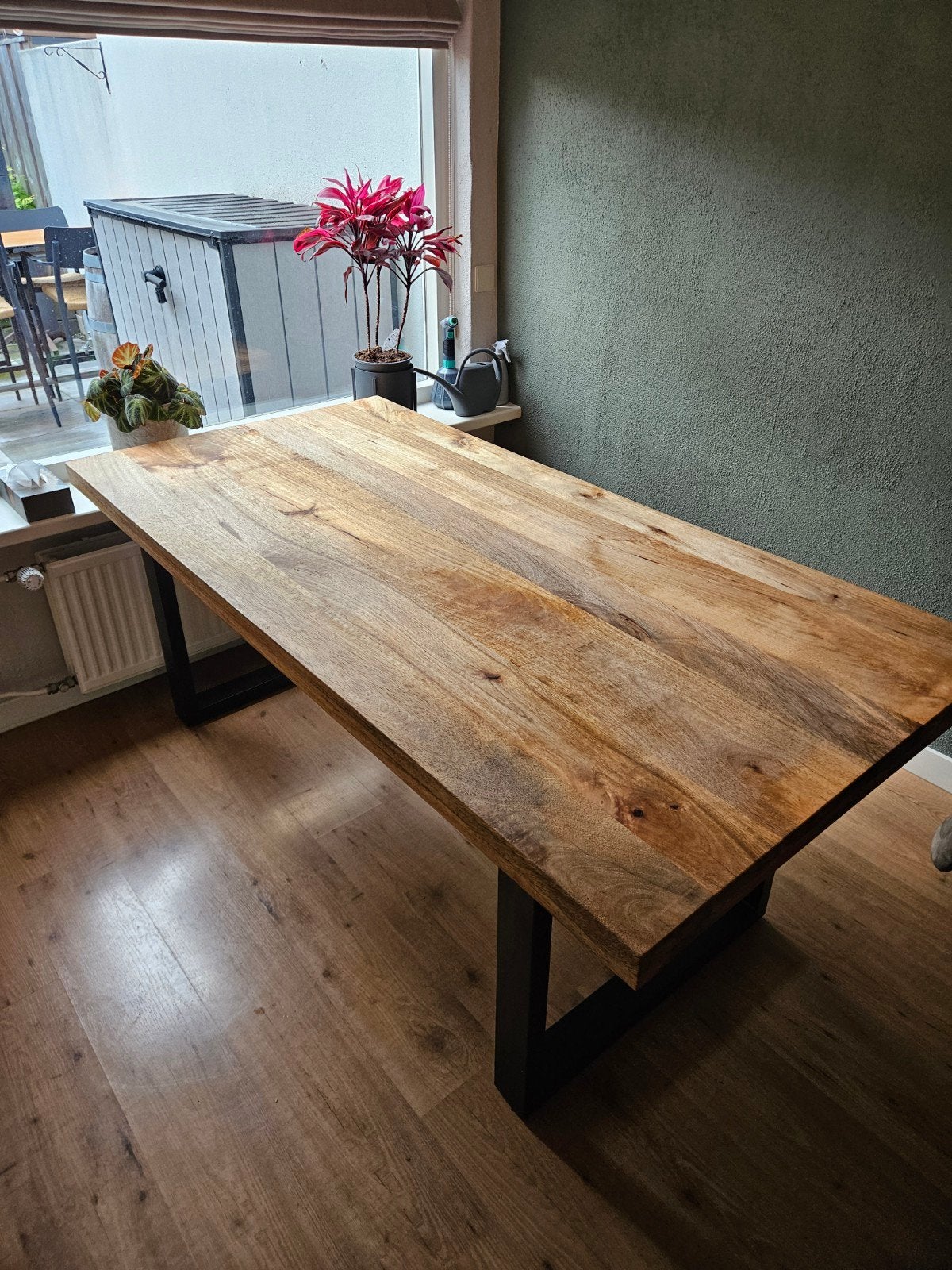 Mango eettafel 180x90, Ophalen, 50 tot 100 cm, Zo goed als nieuw, 150 tot 200 cm