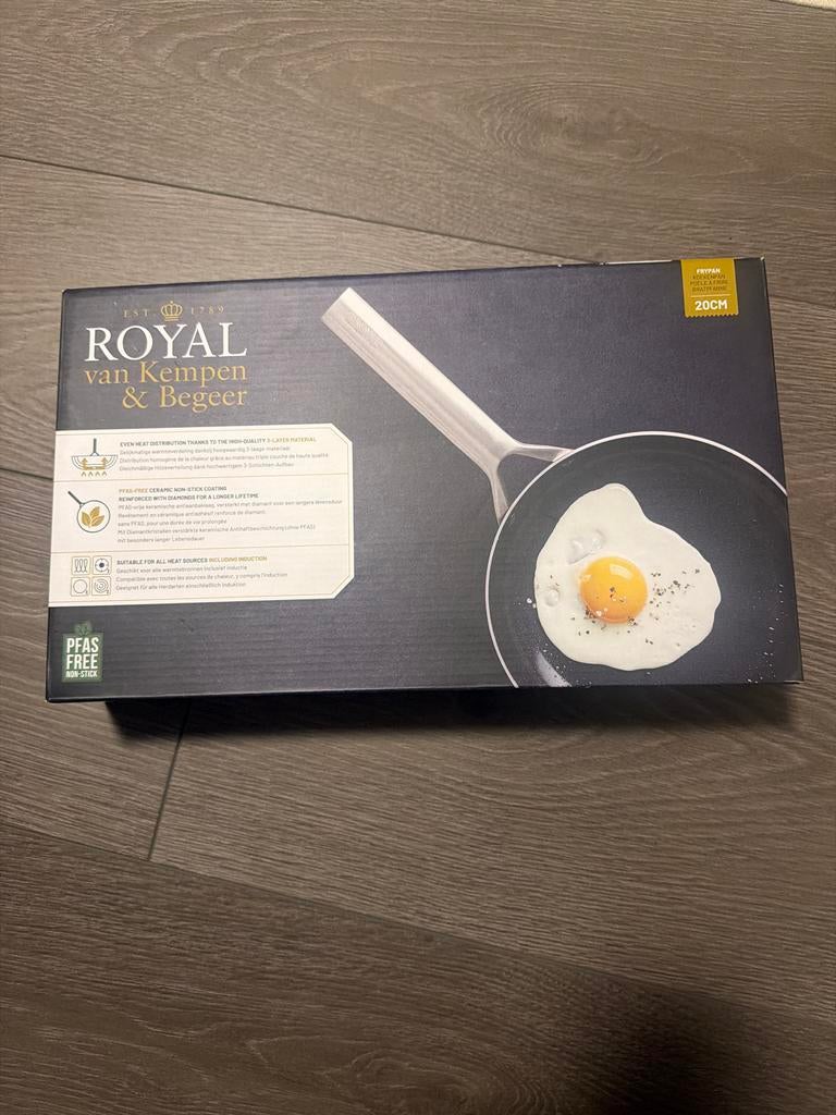 Nieuw ✅ Royal van Kempen & Begeer Koekenpan 20CM PFAS-vrij, Overige materialen, Inductieplaat, Nieuw, Ophalen of Verzenden