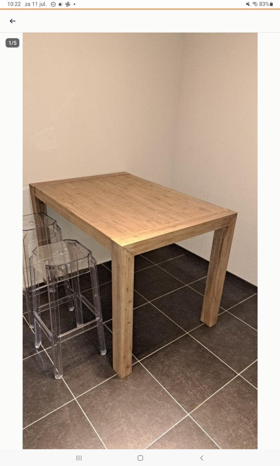 prachtige eettafel van lichtgekleurd hout 130 x 90 cm, Ophalen, Zo goed als nieuw