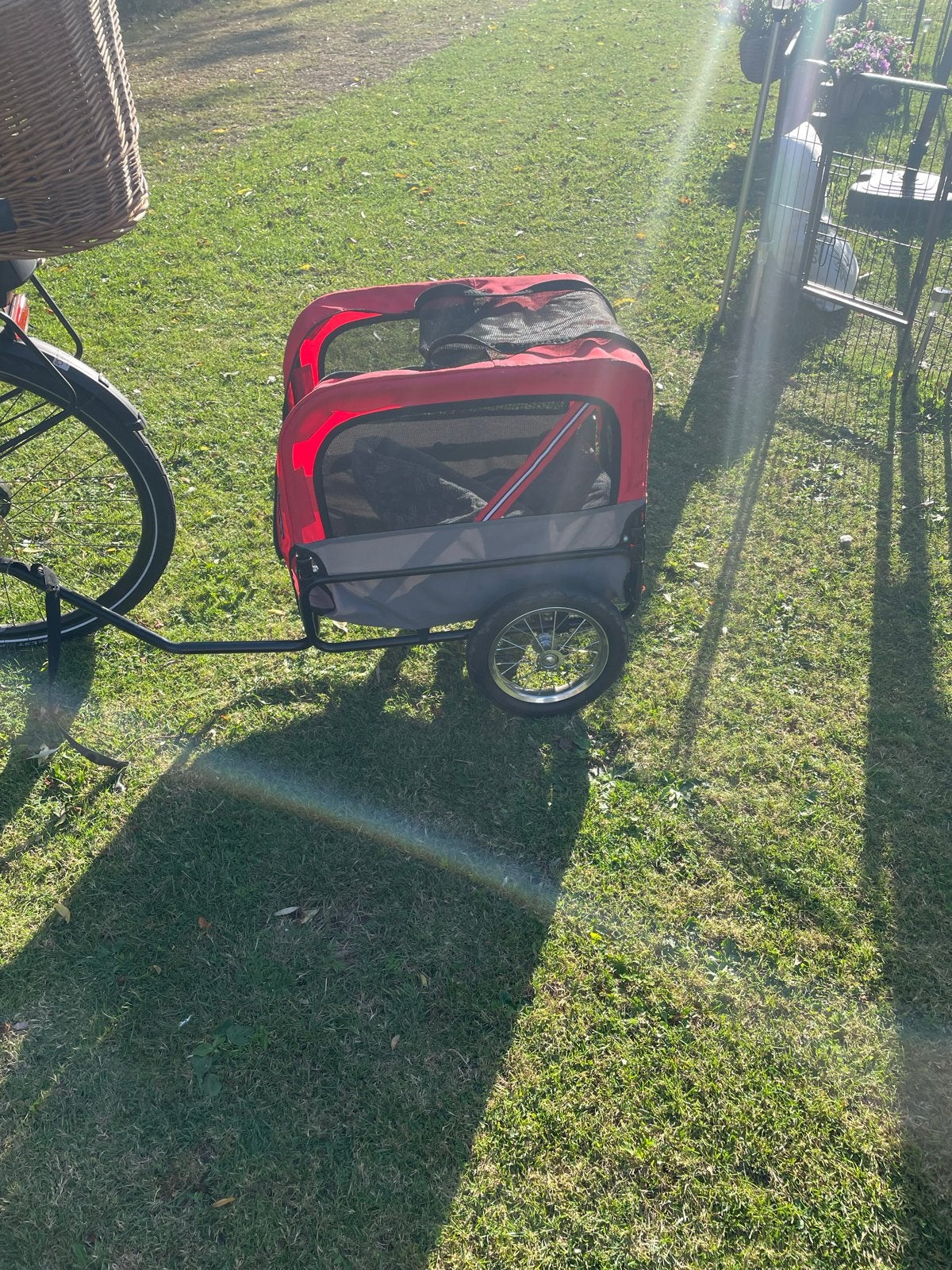 Hondenfietskar rood - Zo goed als nieuw, Ophalen, Opvouwbaar, 20 tot 40 kg, Zo goed als nieuw