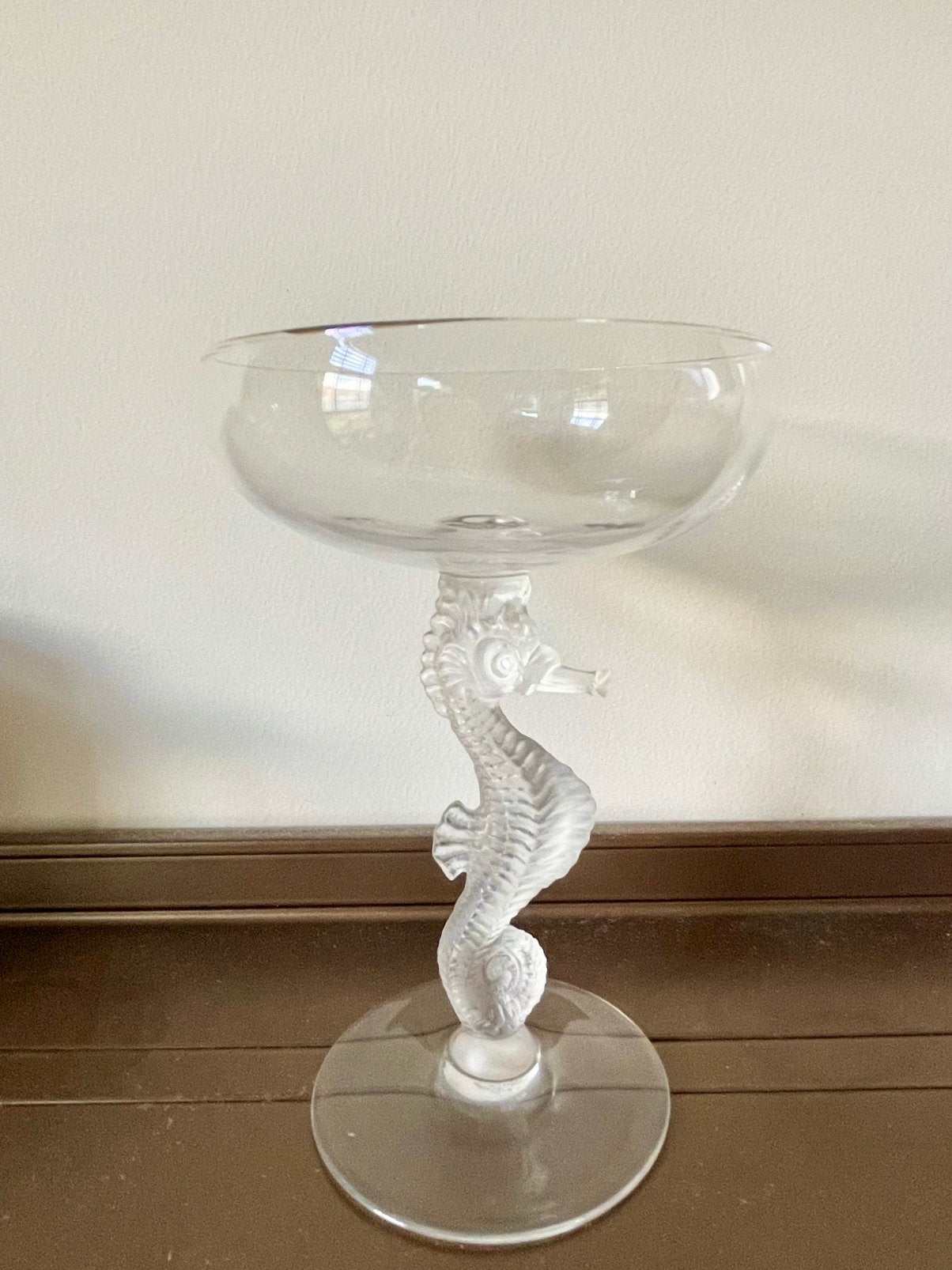 Champagnecoupe seahorse van Cristallerie de Bayal, Ophalen of Verzenden