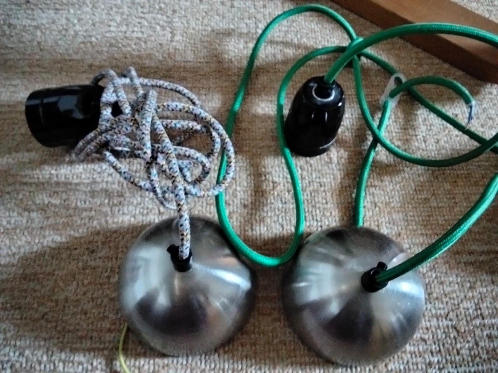 2x Lamp fittingen met snoer en plafondkap, Ophalen of Verzenden, Gebruikt, Overige fittingen, Overige typen