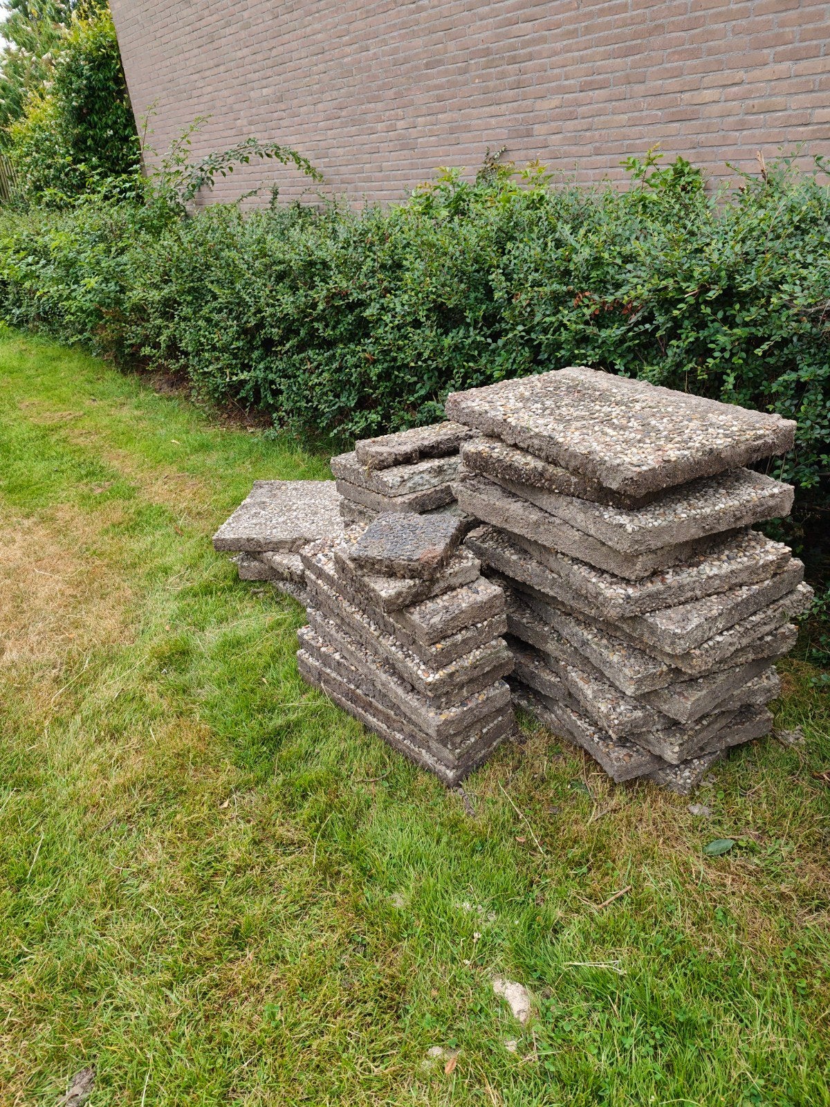grindtegels gratis, Tuin en Terras, Ophalen, Gebruikt, Beton, Terrastegels