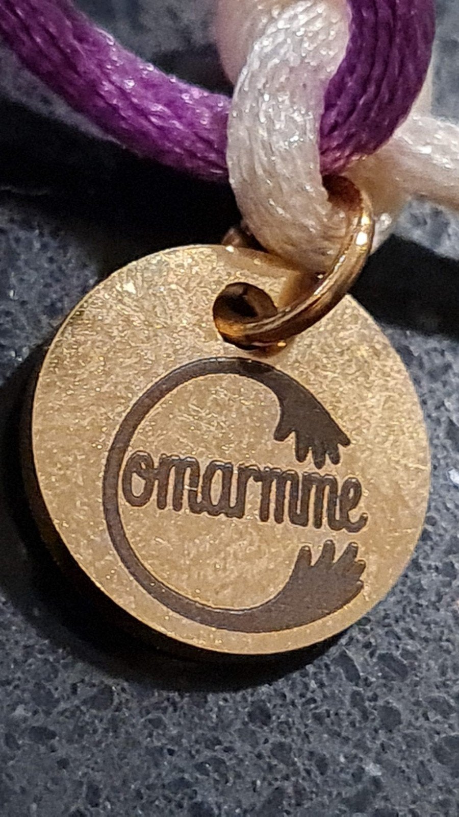 Omarmme Armbandjes - paars/wit/bruin met bedel, Overige materialen, Paars, Ophalen of Verzenden, Zo goed als nieuw