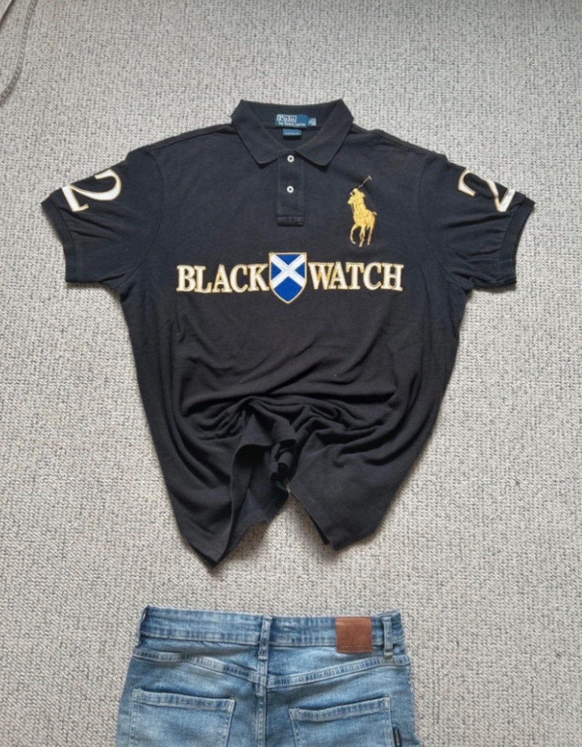 Polo Ralph Lauren Black Watch Polo Shirt - Maat XL, Ophalen of Verzenden, Zo goed als nieuw, Maat 56/58 (XL), Zwart