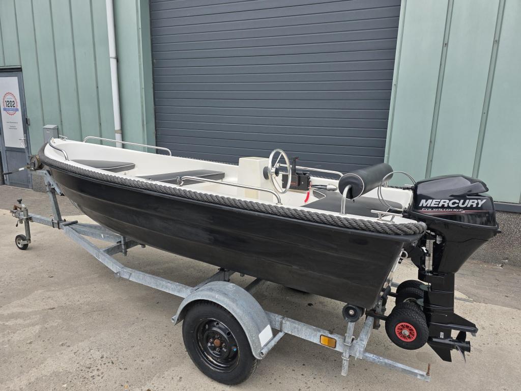 Amigo 390 classic 2016 9,9pk Mercury elektrisch gestart, Watersport en Boten, Vis- en Consoleboten, Voorling, 140, Gebruikt, 4 m