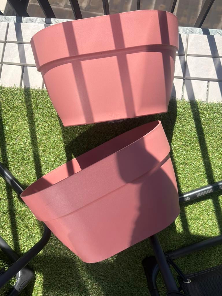 Elho balkon bloembakken roze 2 stuks, Ophalen, Kunststof, Minder dan 30 cm, Rond