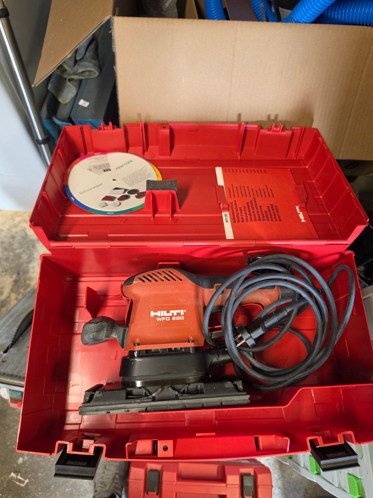 Hilti WFO 280 Excentrische Schuurmachine met Koffer, Ophalen of Verzenden, Nieuw, Minder dan 600 watt, Excentrische schuurmachine