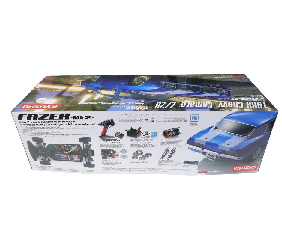 Kyosho Fazer MK2 Chevy Camaro Z28 1969 Blue 1:10 Readyset, Elektro, Nieuw, Ophalen of Verzenden, Schaal 1:10