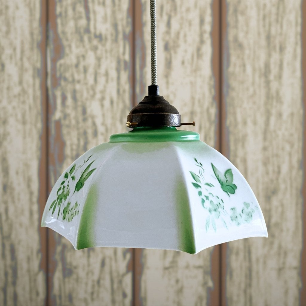 Antieke Art Deco Hanglamp Vlinders, Ophalen of Verzenden
