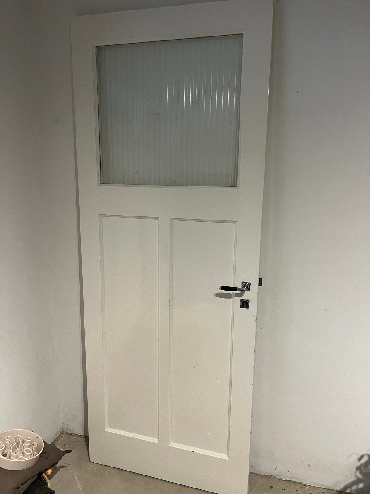 Originele Jaren '30 Binnendeur met Glas - 210x82.4 cm, Ophalen, Gebruikt, 80 tot 100 cm, Binnendeur