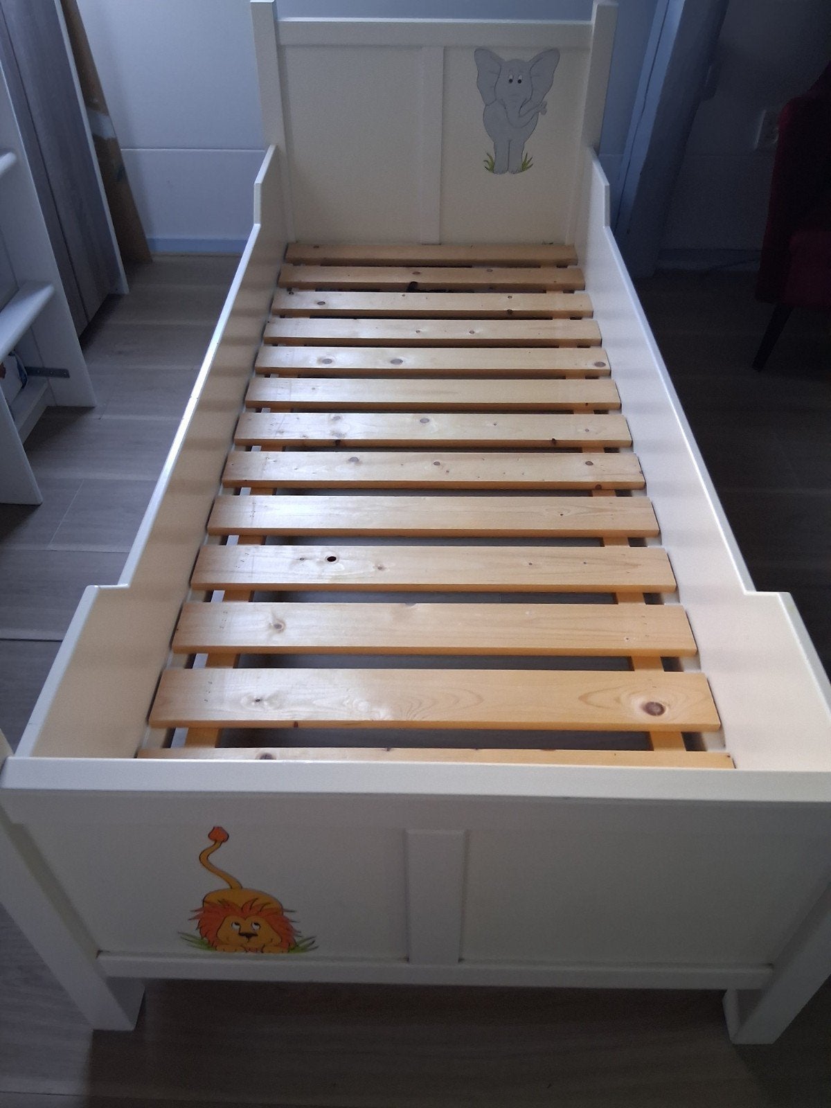 Kinderbed 80x190 cm met lattenbodem (excl. matras), Ophalen, Gebruikt, 70 tot 85 cm, Lattenbodem
