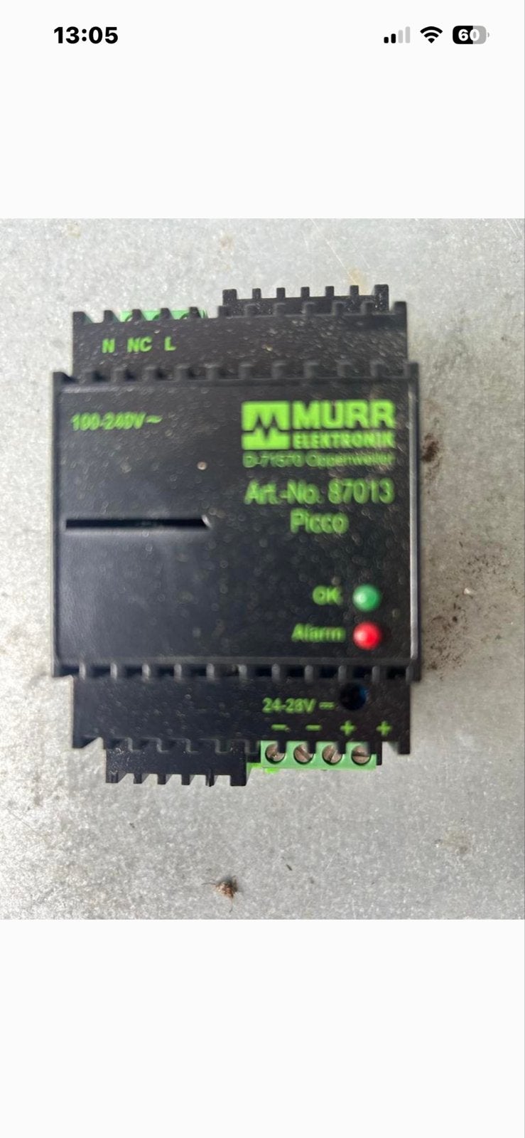 Murr Elektronik Picco Voeding Art-No. 87013, Ophalen of Verzenden