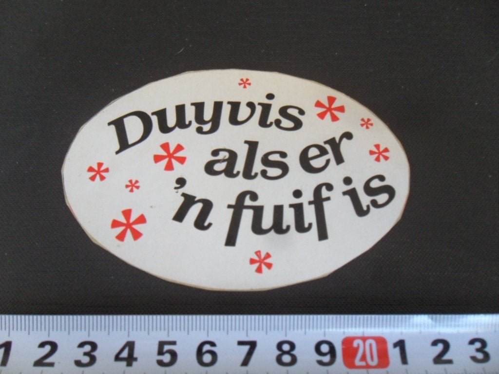 sticker duyvis als er 'n fuif is *, Verzamelen, Ophalen of Verzenden, Zo goed als nieuw