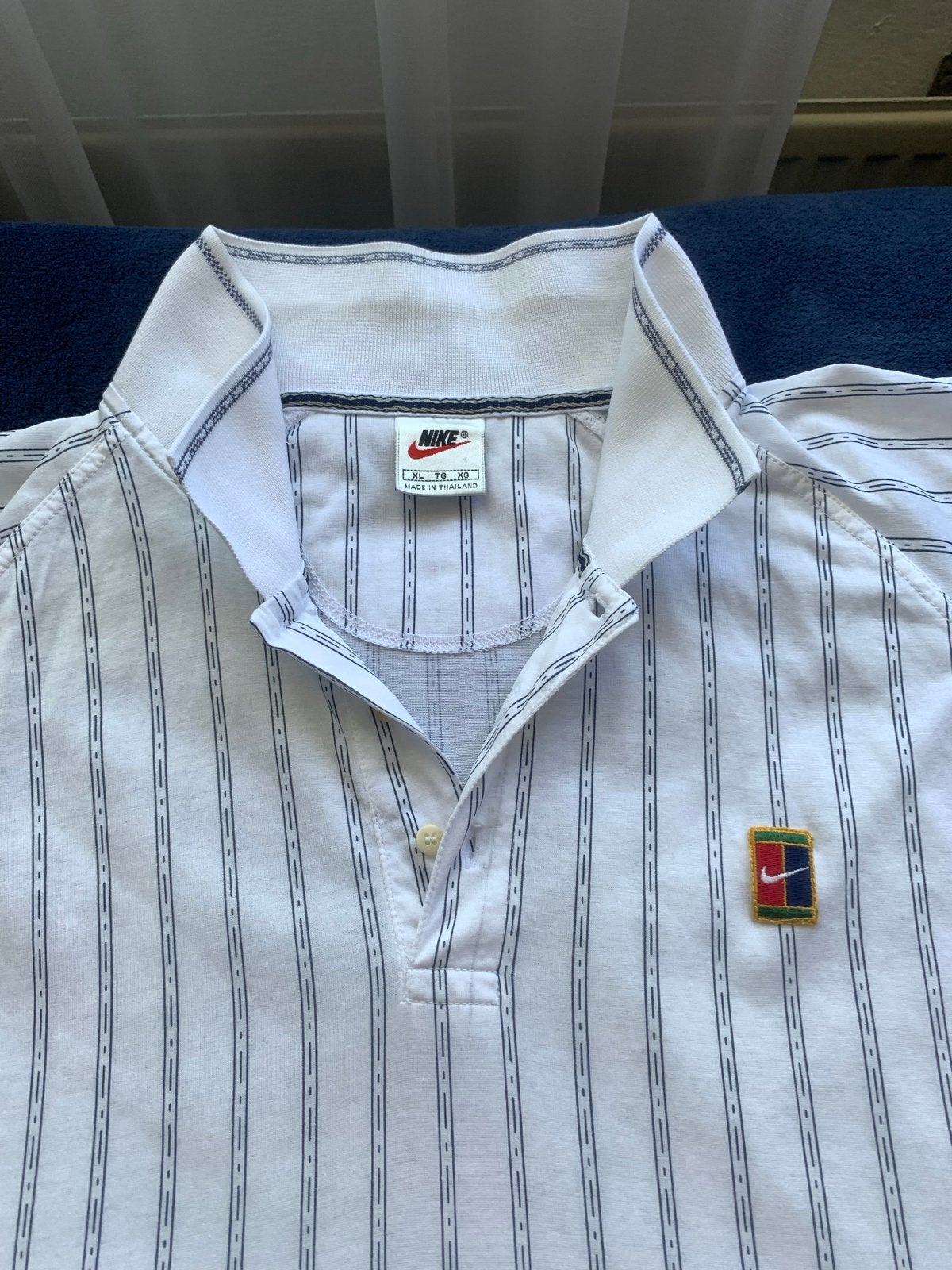 Nike tennis-poloshirt (nostalgie), Ophalen of Verzenden, Gedragen, Maat 56/58 (XL), Wit
