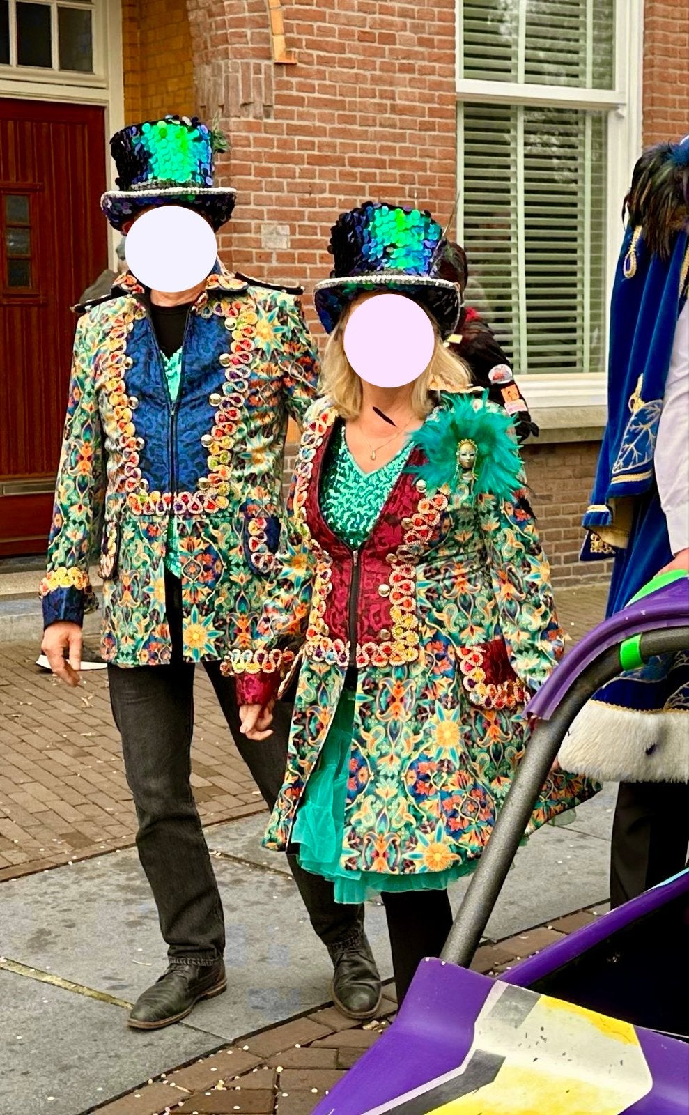 Carnavalsjasjes met pailletten hoge hoeden - Set van 2, Ophalen, Gebruikt