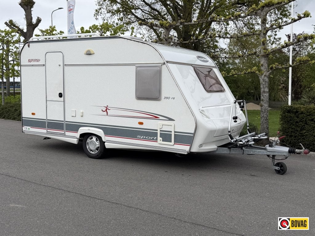 Beyerland Sprinter Sport 390 FB Frans bed met Berger Airtent, Caravans en Kamperen, Caravans, Bedrijf, Treinzit, 750 - 1000 kg
