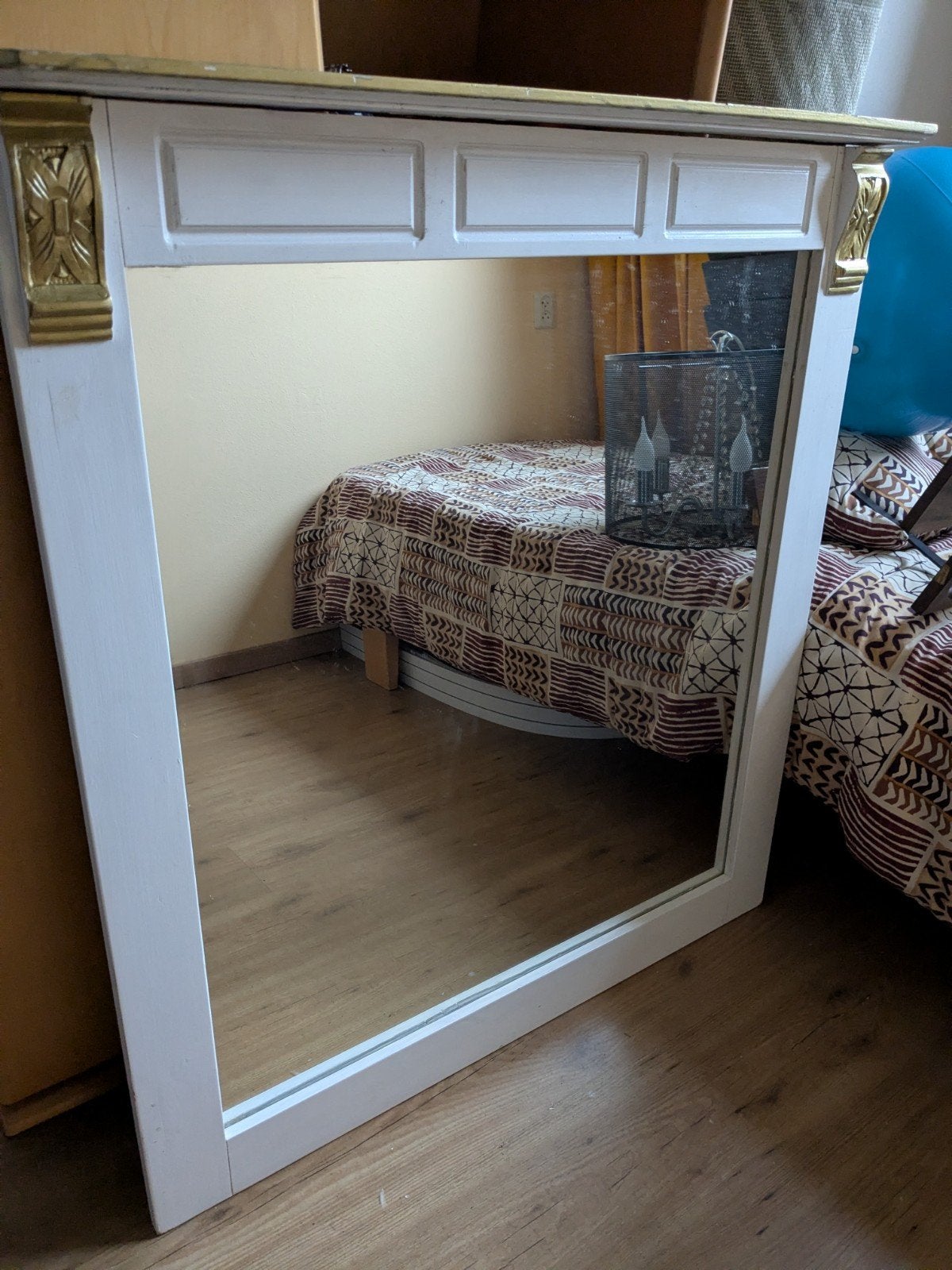 Grote houten spiegel - Vintage Riviera Maison ? Brocante, Ophalen, Gebruikt, 100 tot 150 cm, 75 tot 100 cm