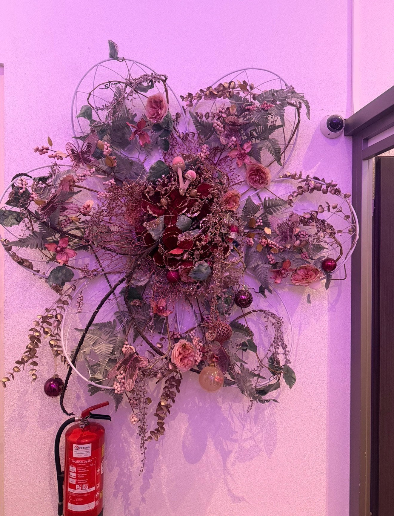 Gave kerst decoratie bloem voor aan de wand van intratuin, Huis en Inrichting, Ophalen, Zo goed als nieuw