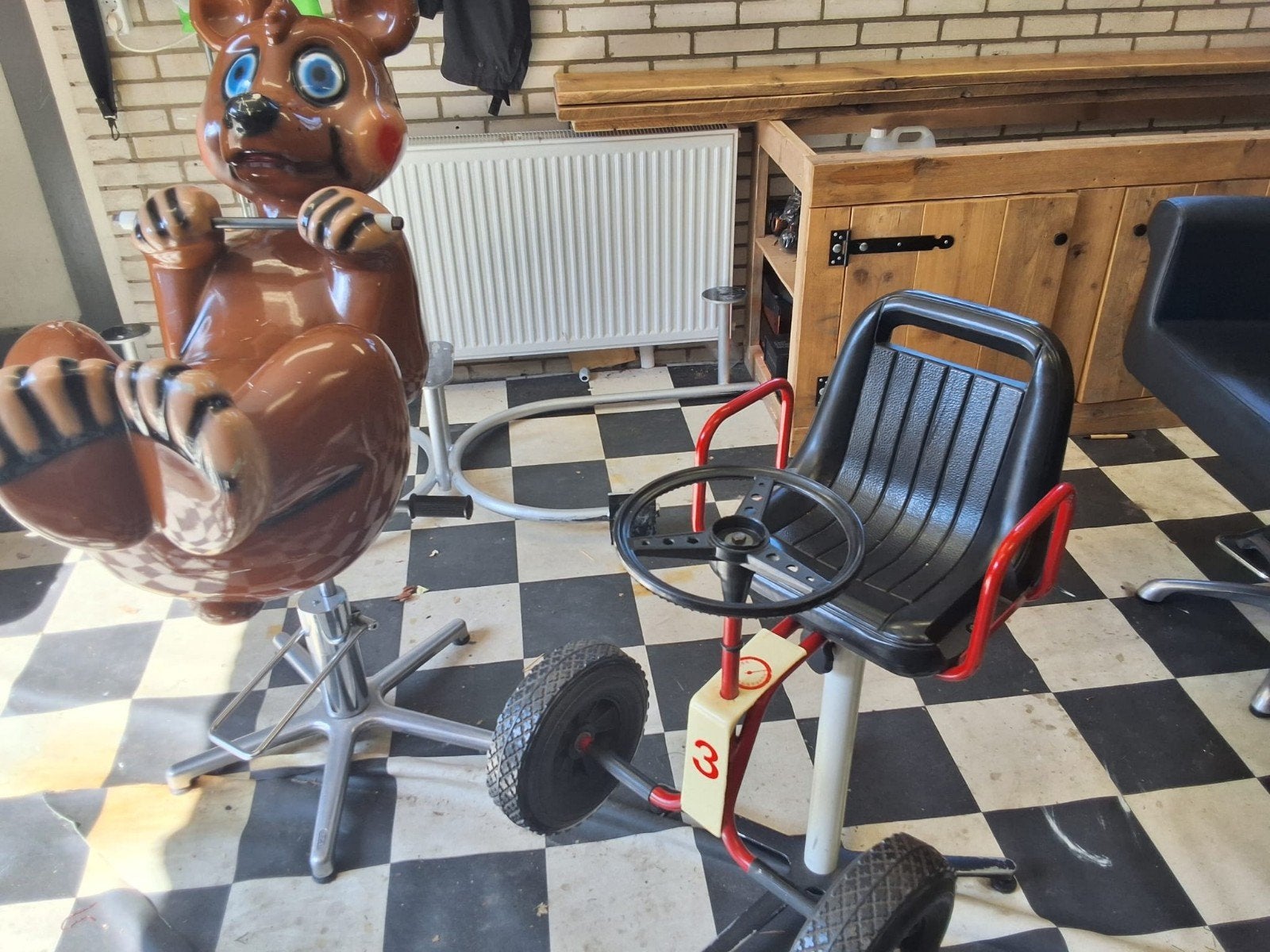 Unieke Kinderstoel: Go-Kart Stijl en Beer Design, Ophalen