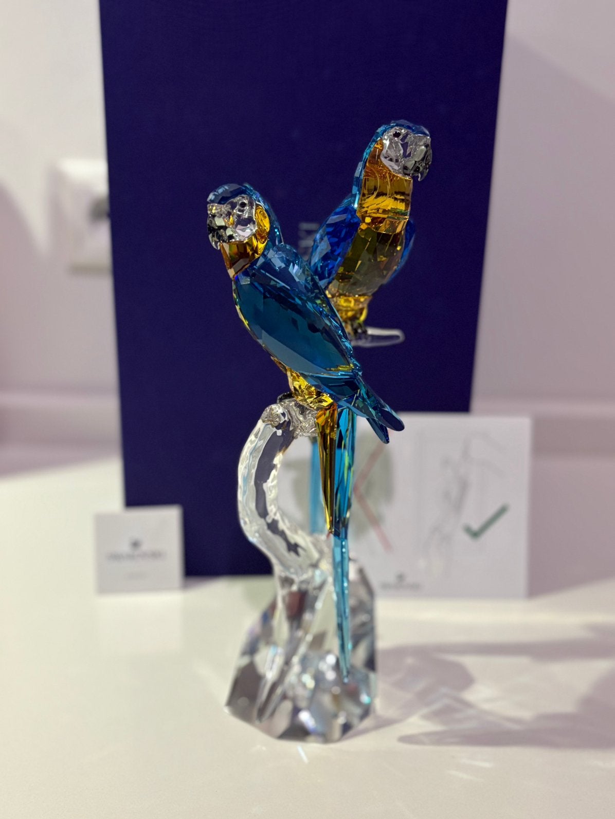 Swarovski Ara koppel, Verzamelen, Swarovski, Ophalen of Verzenden, Zo goed als nieuw, Figuurtje