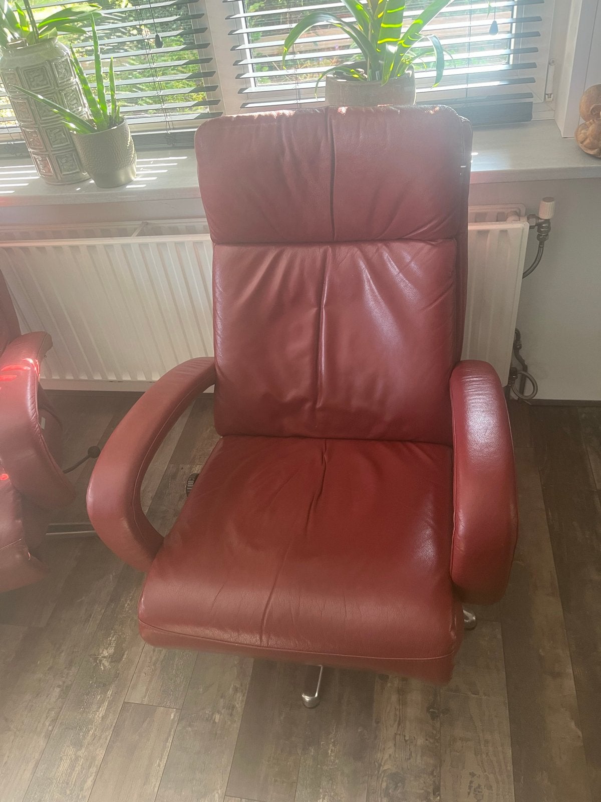 Leren relax stoel - 2 stuks, Huis en Inrichting, Ophalen, Gebruikt, Leer, Eén
