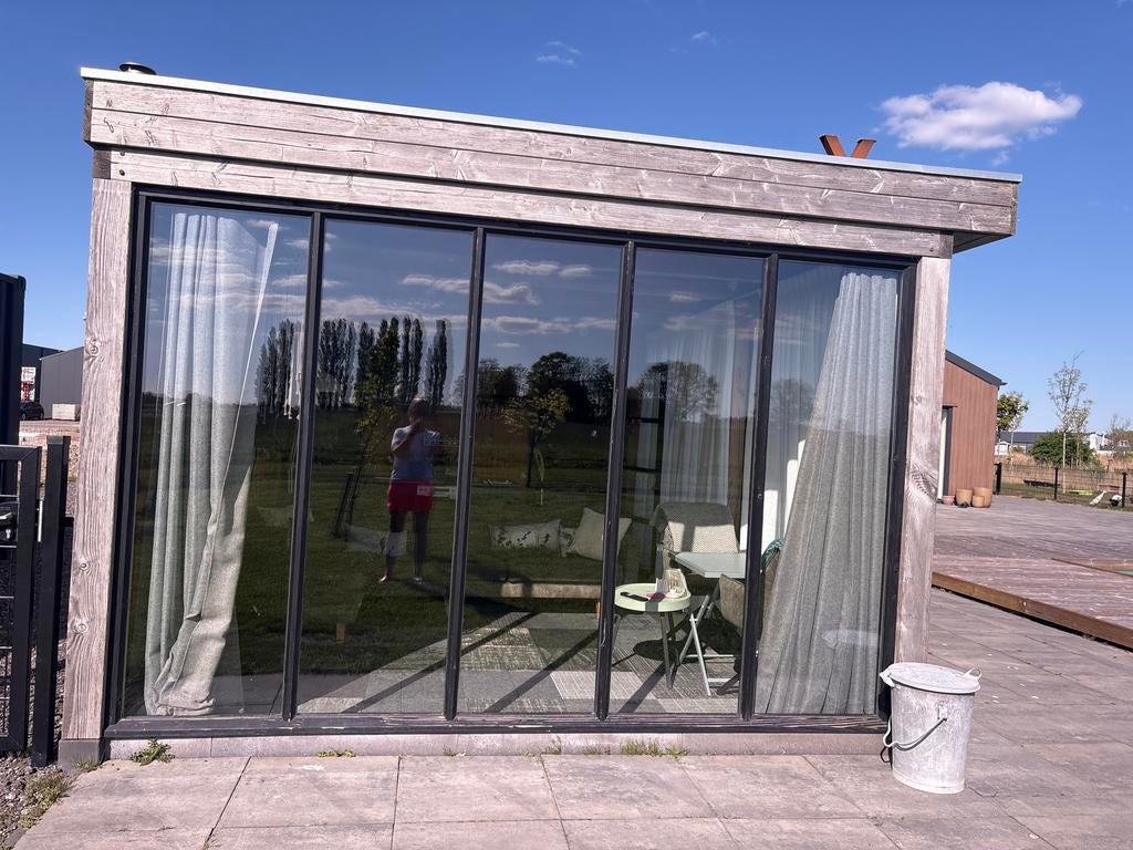 Gedemonteerd: 340x220 dubbelglas tuinhuis/overkapping, Ophalen, Zo goed als nieuw, Serre