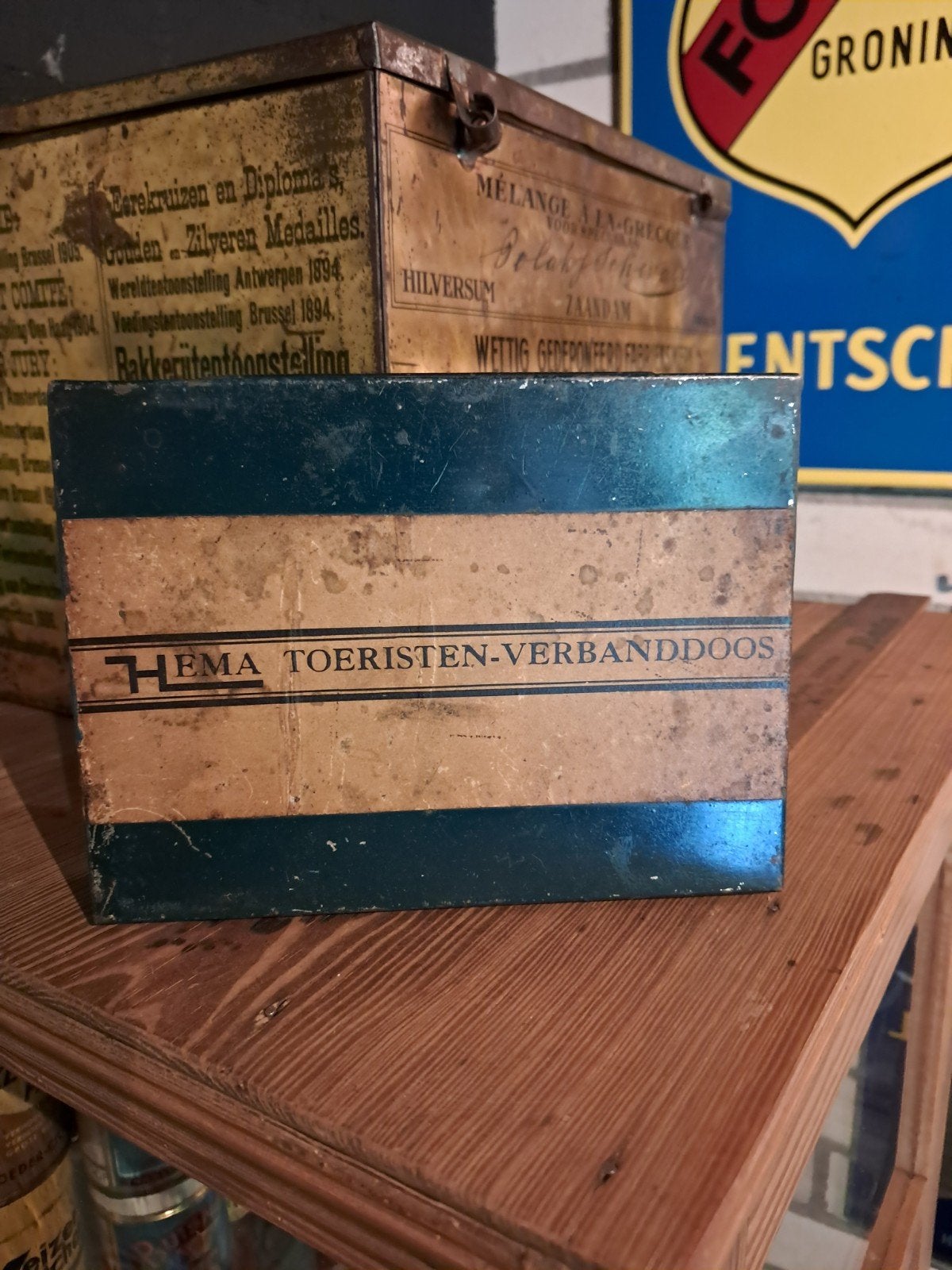 Hema toeristen verbanddoos blik, Ophalen of Verzenden, Gebruikt, Overige