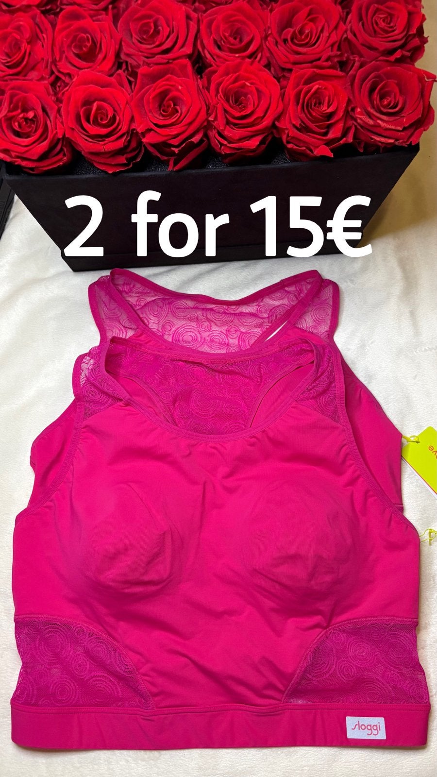 2x Sloggi M sporttopjes/bralettes - Roze, Kleding | Dames, Ondergoed en Lingerie, Verzenden, Roze, Hemd