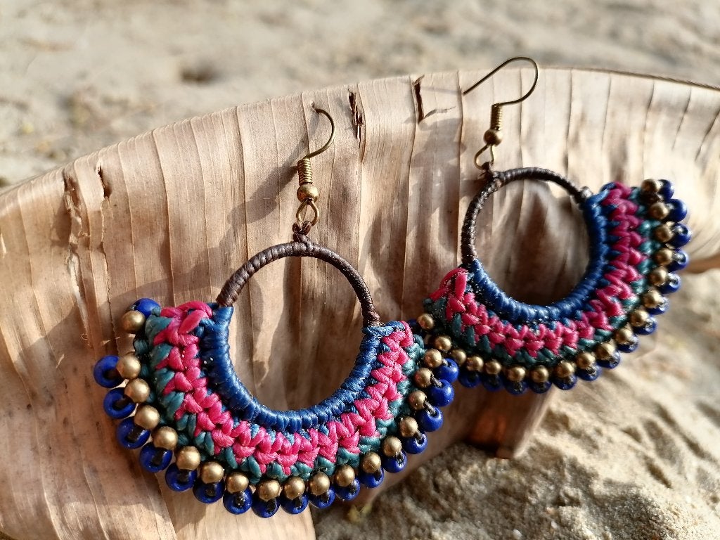 Nieuwe unieke handgemaakte oorbellen boho stijl, Overige materialen, Hangers, Overige kleuren, Nieuw