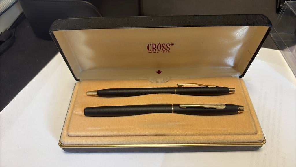 Cross Century II geschenkset - vulpen, balpen, inkt, Verzamelen, Pennenverzamelingen, Pennenset, Gebruikt, Cross, Met doosje