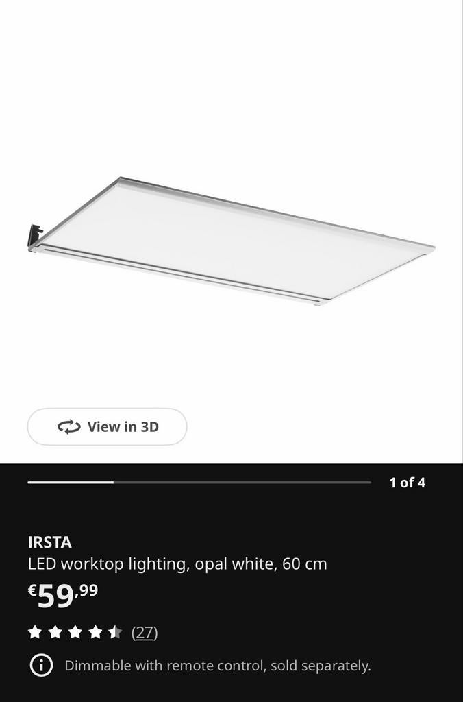 IKEA IRSTA LED Led-werkbladverlichting - 60 cm - Nieuw, Ophalen, Nieuw