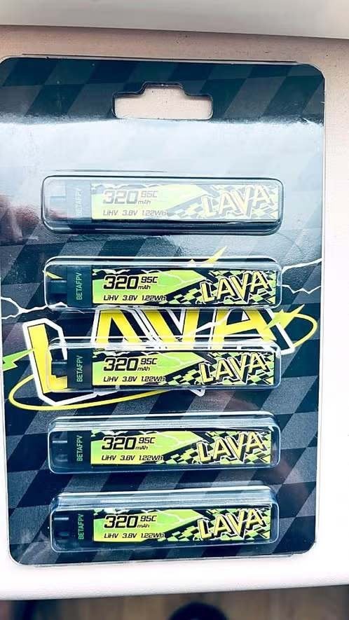 BetaFPV Lava II 1S 320mAh 95C — 5 stuks, BT2.0 — NIEUW, Verzenden, Overige merken, Nieuw, Minder dan 100 meter