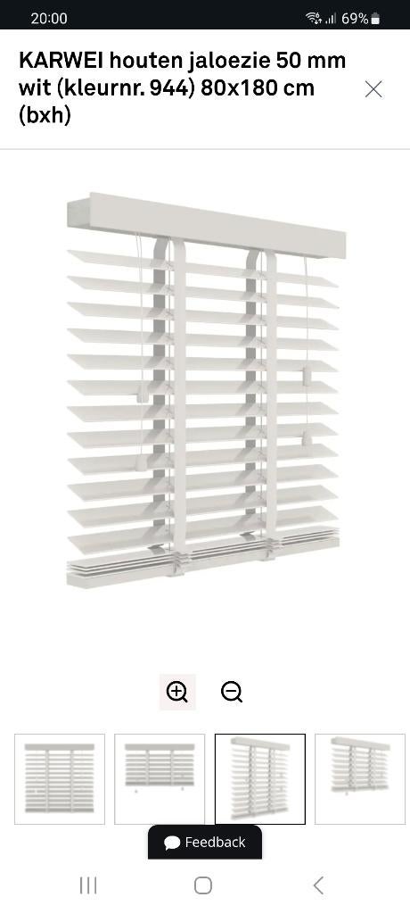 Jaloezieen 80x180 cm wit, Ophalen, Nieuw