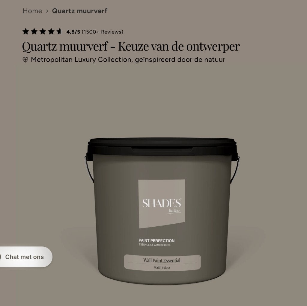 Shades by Eric Kuster muurverf - Quartz muurverf 10L, Ophalen, Beige, Nieuw, Verf