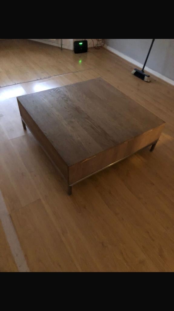 Tk prachtige eiken salon tafel, 100 tot 150 cm, Zo goed als nieuw, Minder dan 50 cm, Rechthoekig