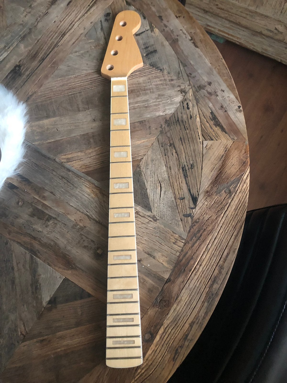 Jazz bass hals Maple neck met witte block inlays neww, Verzenden, Geen, Nieuw, Elektrische basgitaar