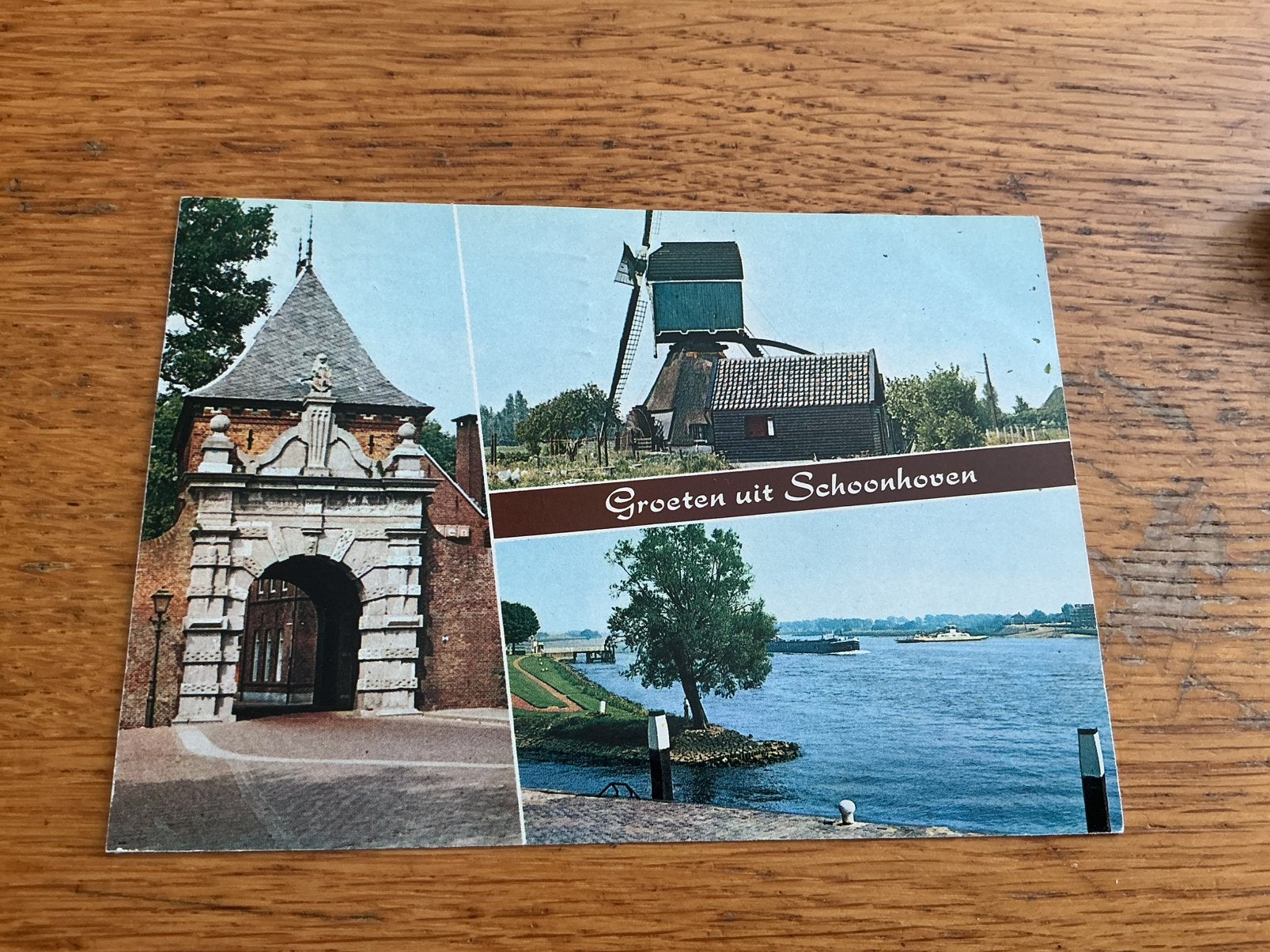E66 Groeten uit Schoonhoven molen veerpont, Ophalen of Verzenden, Zuid-Holland