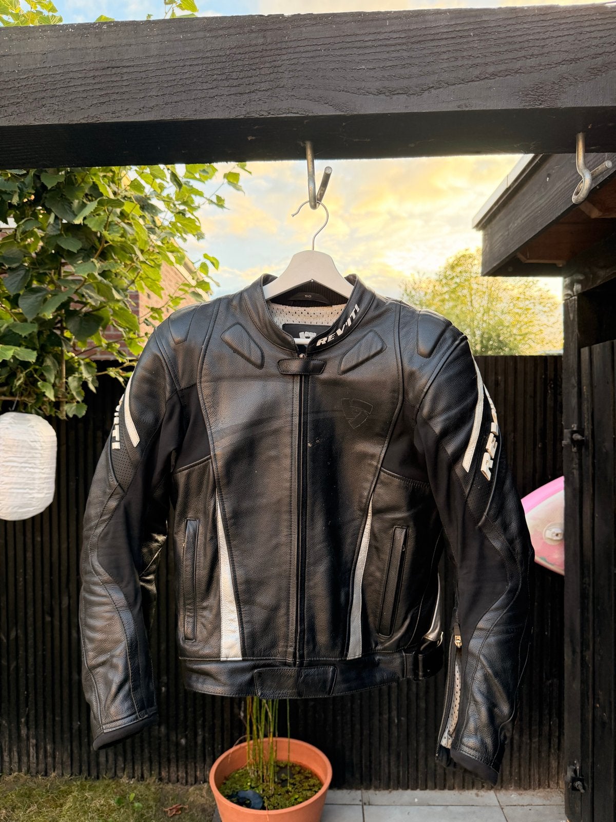 Rev'it! Revit Motorpak Maat 50 Leer Incl. Rugbeschermer, Ophalen of Verzenden, Tweedehands, Heren, Combipak